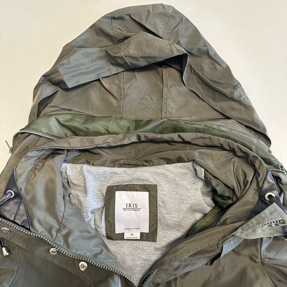 Iris Utility Jacket Parka Women's Medium M Green Hooded Coat Outdoor Casual Army - Picture 4 of 6